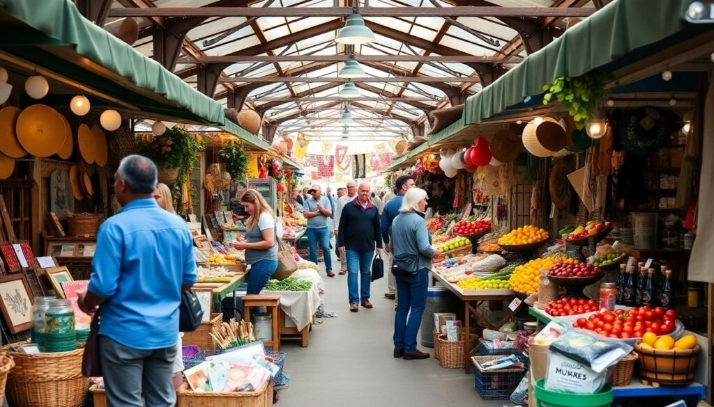 Chattanooga marketplace bustling with local vendors and shoppers.