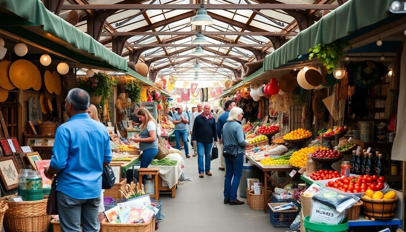 Chattanooga marketplace bustling with local vendors and shoppers.