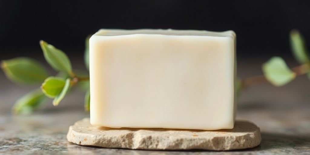 Goat milk soap bar, gentle on scalp.